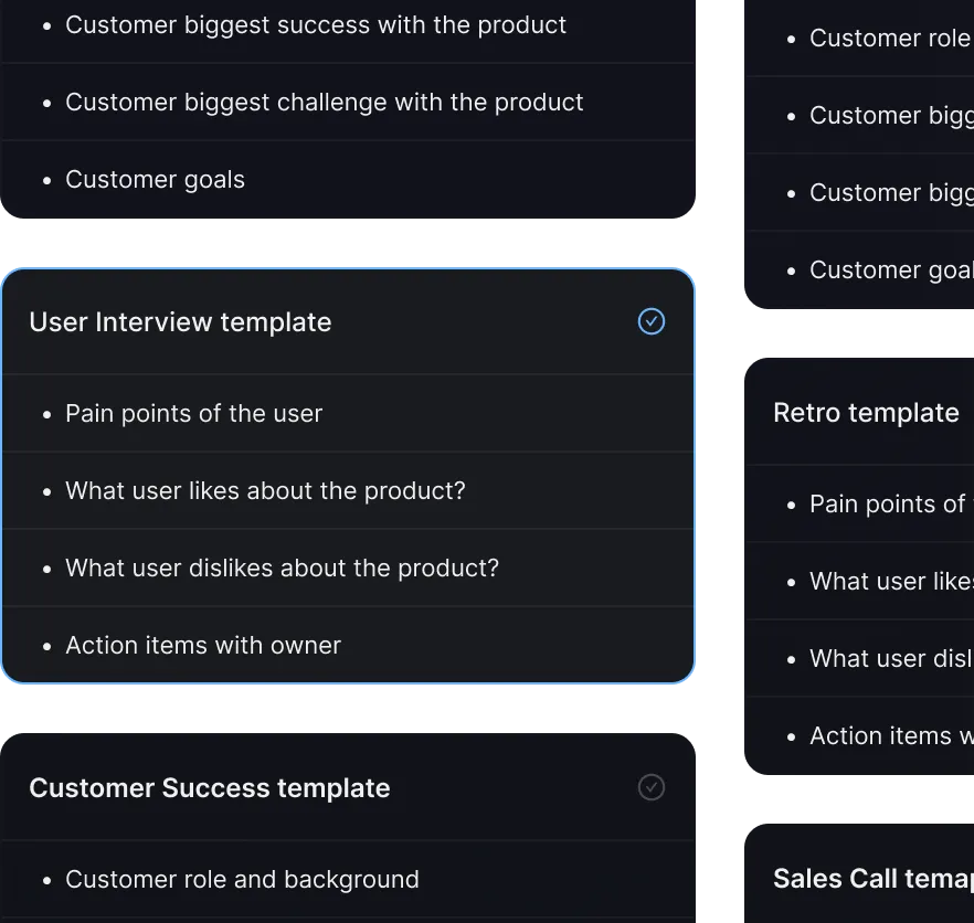 Superpowered meeting-note templates for interviews, customer success, and sales calls